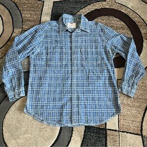 Men’s Vintage Levi’s Bottom Down Plaid Long Sleeve Shirt Size Large